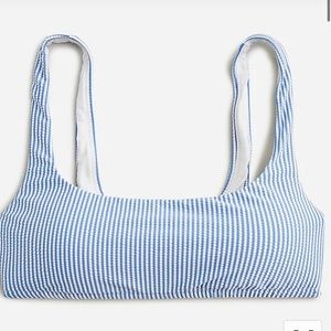 NWT J.Crew Seersucker Bikini Top Size M